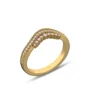 Bague de mariage en argent sterling blanc et or jaune avec diamant taille ronde